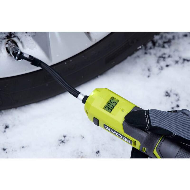 RYOBI USB Lithium High Pressure Inflator Kit with 2.0Ah USB Lithium Battery - FVIF51K-FVB02