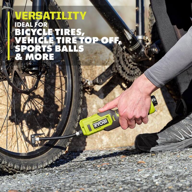 RYOBI USB Lithium High Pressure Inflator Kit with 2.0Ah USB Lithium Battery - FVIF51K-FVB02