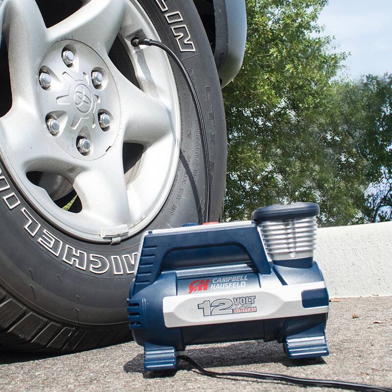 Campbell Hausfeld Digital Powerhouse 100 PSI 12V Portable Inflator with Automatic Shut-off, Safety Light and Accessories - AF011400