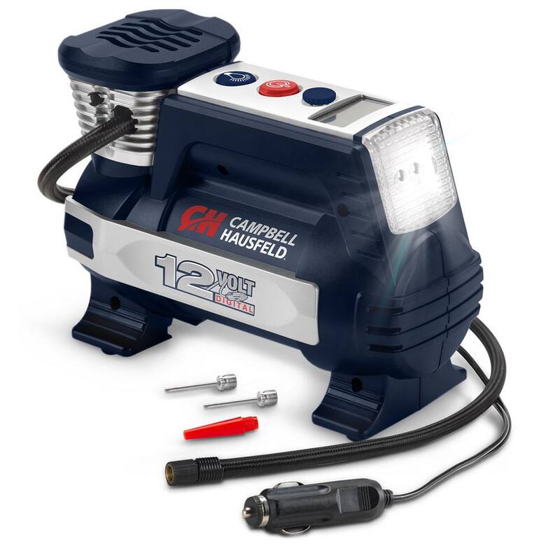 Campbell Hausfeld Digital Powerhouse 100 PSI 12V Portable Inflator with Automatic Shut-off, Safety Light and Accessories - AF011400