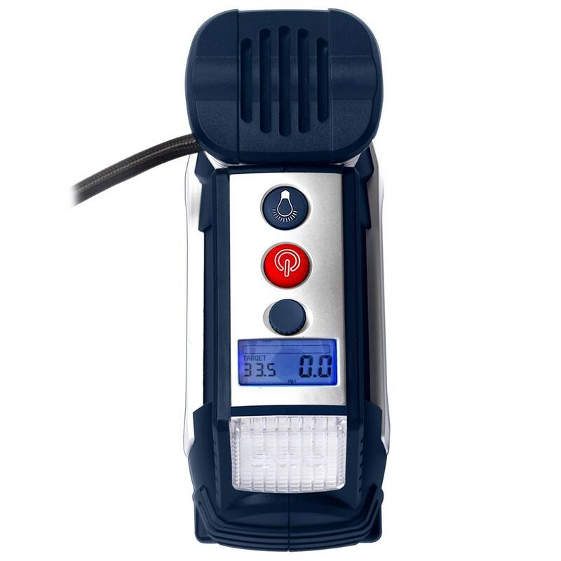 Campbell Hausfeld Digital Powerhouse 100 PSI 12V Portable Inflator with Automatic Shut-off, Safety Light and Accessories - AF011400