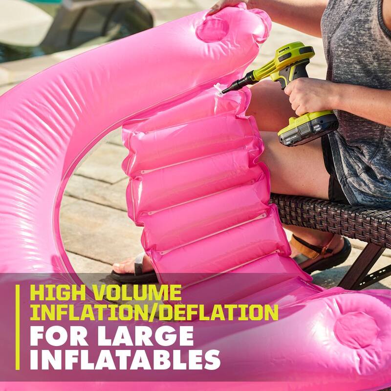 RYOBI ONE+ 18V Cordless High Volume Inflator with Dual Function Inflator (Tools Only) - PCL016B-PCL031B