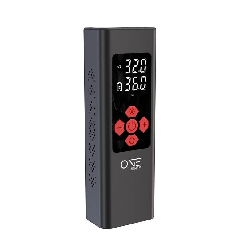 One Smart Consumer Electronics Gear 11.1-Volt Cordless Portable Tire Inflator Up to 150 PSI with Smart Auto-Stop, Built-In USB Power Bank, Includes Adaptors - OATI-001L