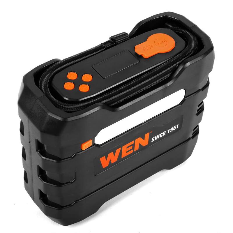 WEN 12-Volt 90 PSI 0.8 CFM Portable Air Compressor and Tire Inflator with Carrying Case - AA2225