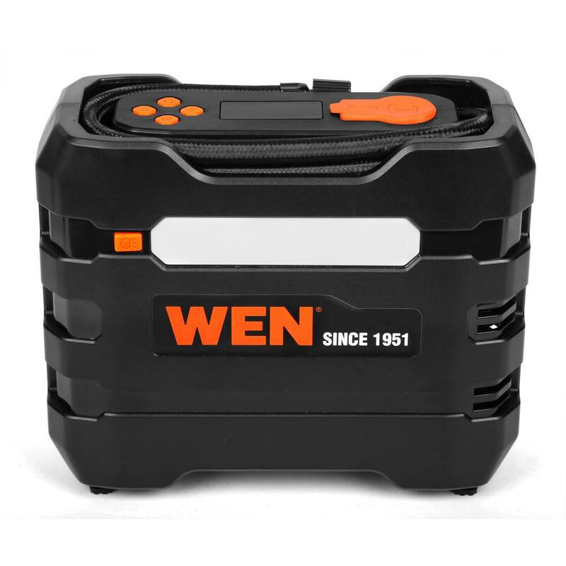 WEN 12-Volt 90 PSI 0.8 CFM Portable Air Compressor and Tire Inflator with Carrying Case - AA2225
