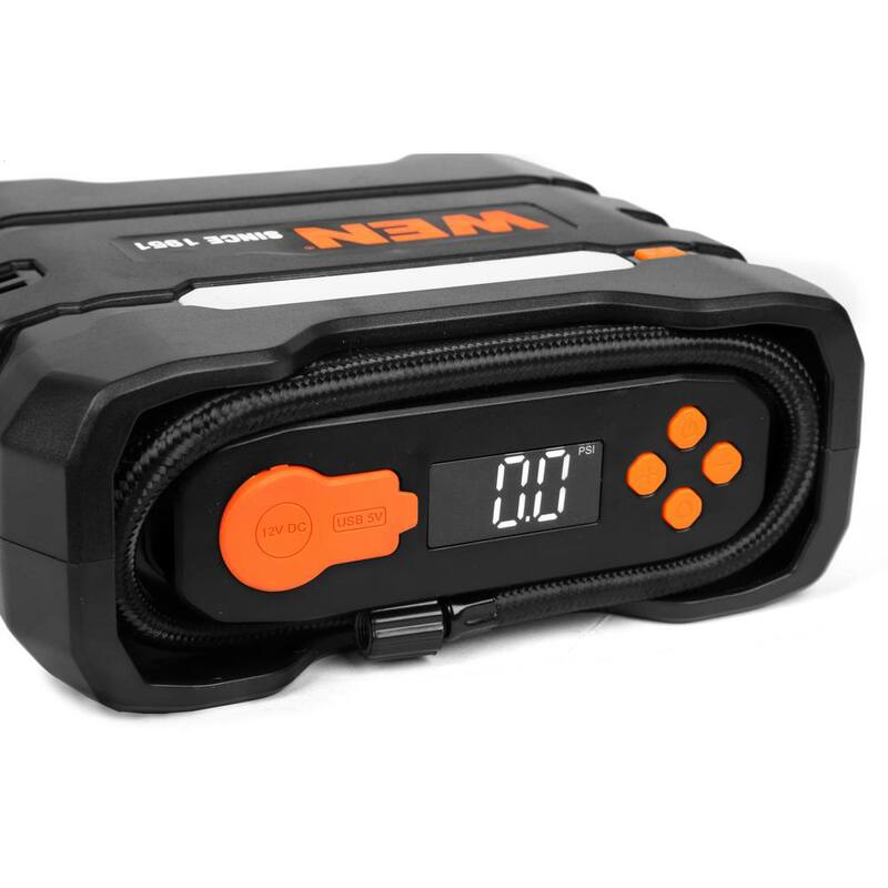 WEN 12-Volt 90 PSI 0.8 CFM Portable Air Compressor and Tire Inflator with Carrying Case - AA2225