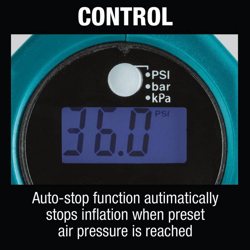 Makita 12V MAX CXT Lithium-Ion Cordless Electric Portable Inflator (Tool-Only) - MP100DZ