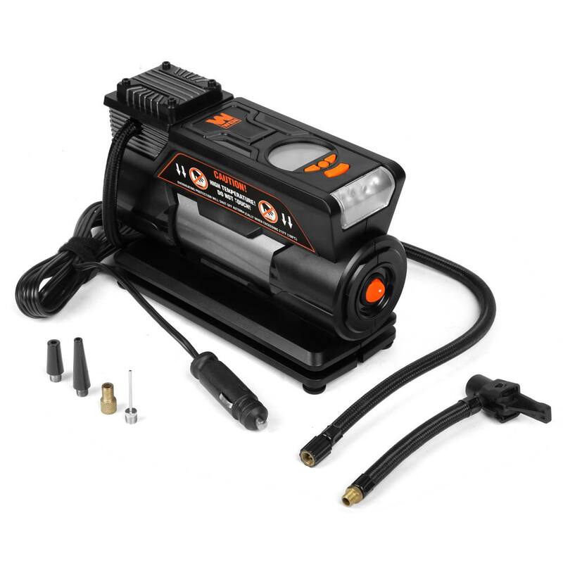 WEN 12-Volt 100 PSI 1.25 CFM Portable Air Compressor and Tire Inflator with Carrying Case - AA2230