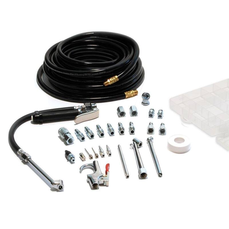 Unbranded Garage Tire Inflator with Air Compressor Accessory Kit and 50 ft. Air Hose (20-Piece) - IK2003-3