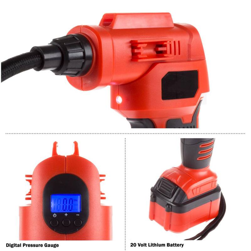 Stalwart 20-Volt Cordless Tire Inflator - HW5500014