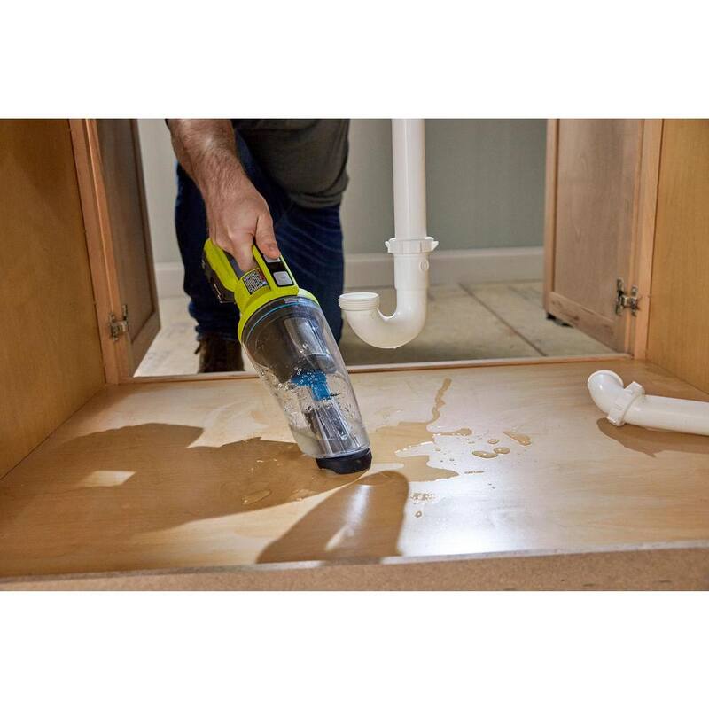 RYOBI ONE+ 18V Cordless High Volume Inflator with Wet/Dry Hand Vacuum (Tools Only) - PCL016B​-PCL702B