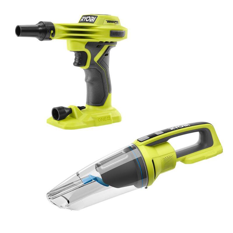 RYOBI ONE+ 18V Cordless High Volume Inflator with Wet/Dry Hand Vacuum (Tools Only) - PCL016B​-PCL702B