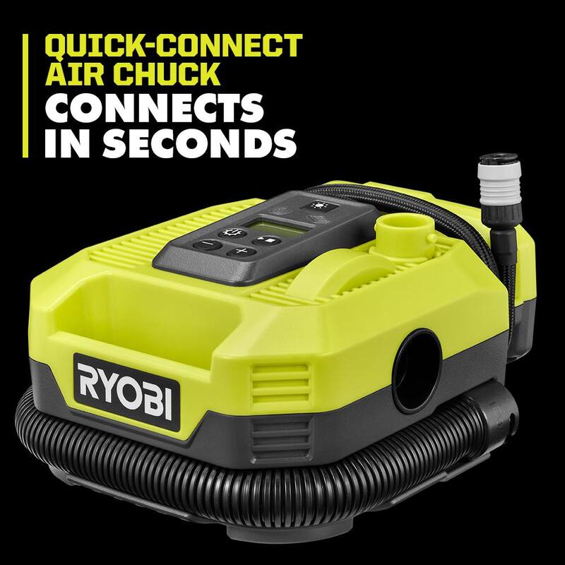 RYOBI ONE+ 18V Cordless Dual Function Inflator/Deflator with ONE+ 18V Lithium-Ion 4.0 Ah Battery (2-Pack) - PCL031B-PBP2005