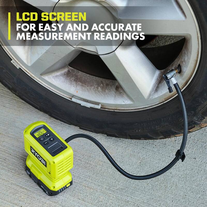 RYOBI ONE+ 18V Cordless High Pressure Inflator with High Volume Inflator, 4.0 and 2.0 Ah Batteries, and Charger - PCL001B-PSK106SB​-PCL016B