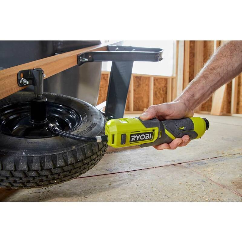 RYOBI USB Lithium Cordless High Pressure Portable Inflator Kit with 2.0 Ah Battery, Charging Cable, & 3.0 Ah Battery (2-Pack) - FVIF51K-FVB203
