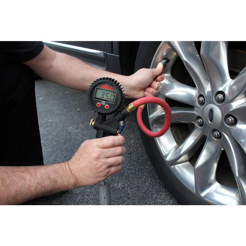 Milton Industries, Inc. Pro Digital Pistol Grip Inflator Gauge with Large Bore Dual Chuck and 15 in. Hose - S-578D