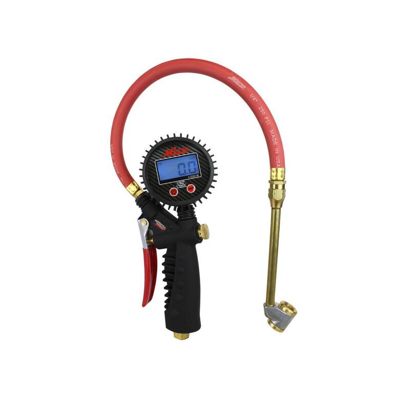 Milton Industries, Inc. Pro Digital Pistol Grip Inflator Gauge with Large Bore Dual Chuck and 15 in. Hose - S-578D