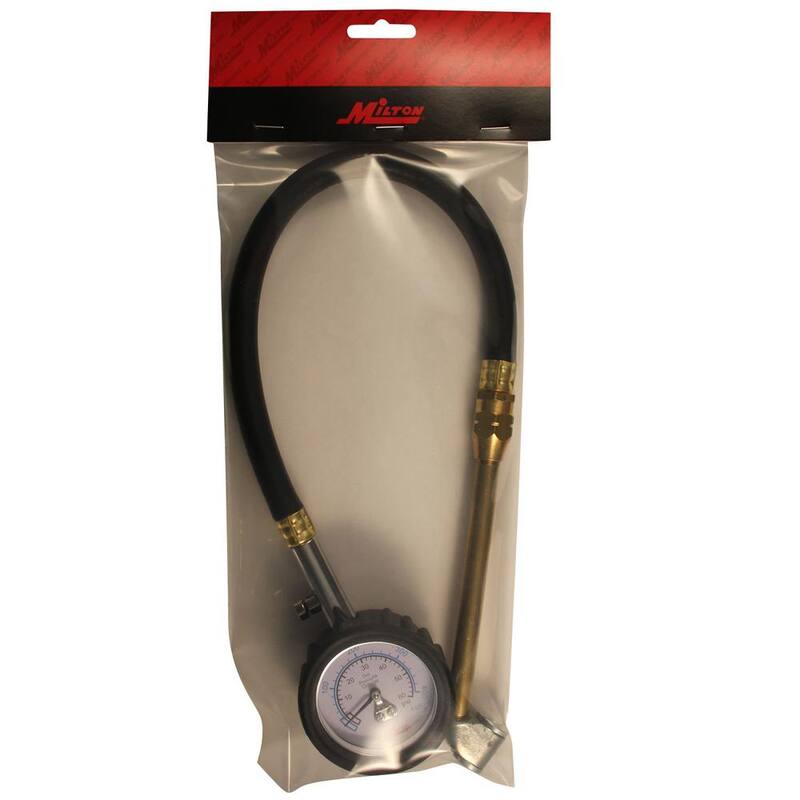 Milton 12 in. Hose with Dual Head Air Chuck Dial Gauge - S-935