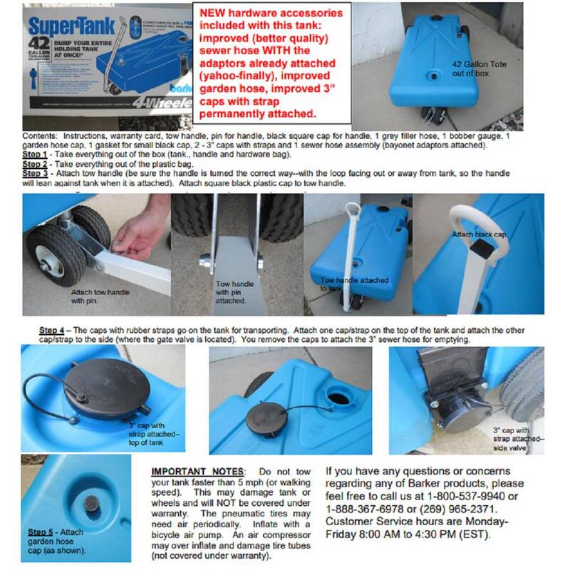 Barker Tote-Along 4-Wheeler 42 Gal. RV Waste Tank - 30844