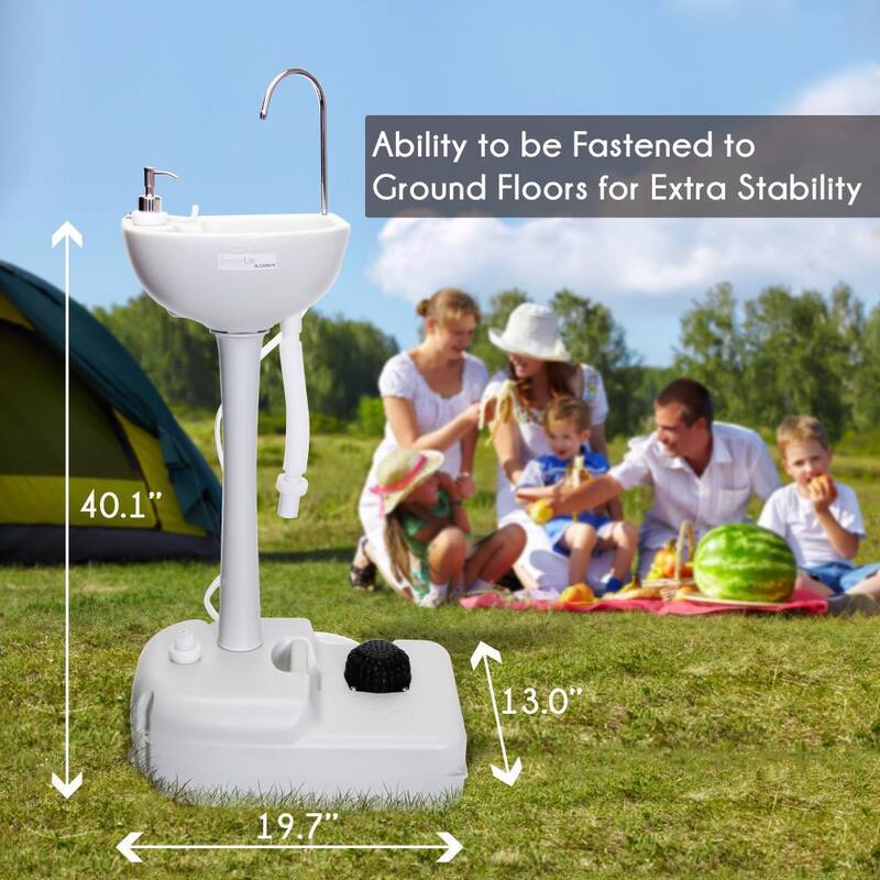 SereneLife 5 plus Gal. Capacity Portable Hand-Wash Sink / Faucet Station - SLCASN18