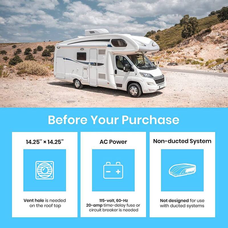 Tosot GO COOL 15000 BTU RV Air Conditioner, Non-Ducted Camper Rooftop AC Unit with Heat Pump, EER 8.5, WiFi and Remote Control - ‎GRH15DC-A6NNA1A