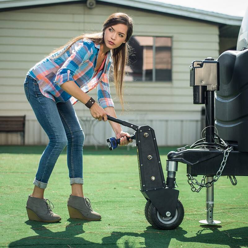 Trailer Valet 10000 lbs. Capacity Hand or Drill Powered Trailer Dolly with 2 in. Ball and Integrated Braking System - TVXL20