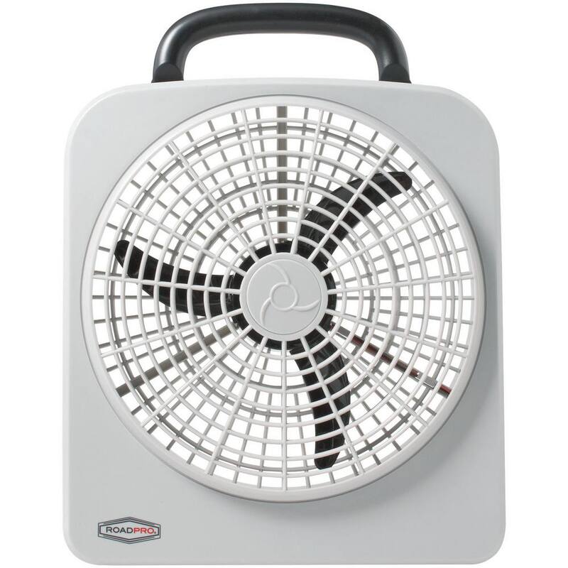 RoadPro 10-Portable Fan with Dual Power Options of 12-Volt or D Cell Batteries - RP8000