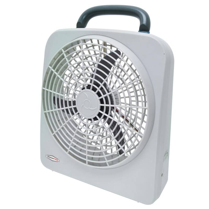 RoadPro 10-Portable Fan with Dual Power Options of 12-Volt or D Cell Batteries - RP8000