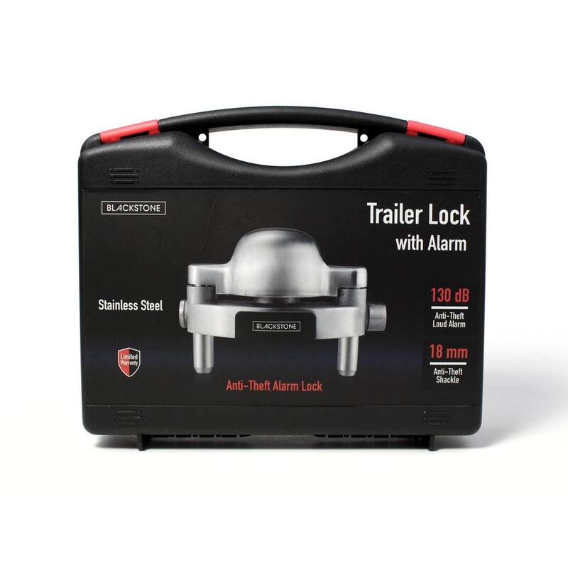 Blackstone Anti-Theft 130dB Alarm Stainless Steel Heavy Duty Trailer Coupler Hitch Lock - BT18A