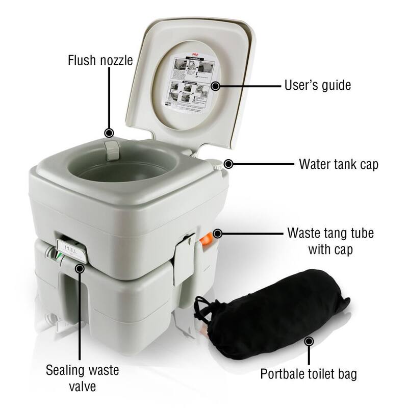 SereneLife 5.3 Gal. Portable Outdoor and Travel Toilet - SLCATL320