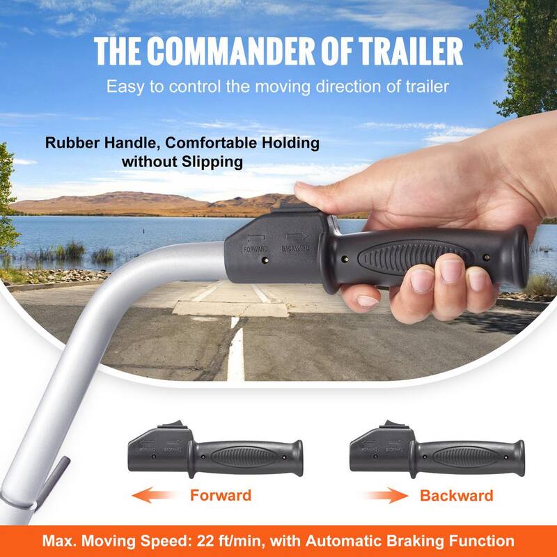 VEVOR Electric Trailer Dolly 5000 lbs. Towing Capacity Trailer Jockey Wheel 350W 12V with 22 ft./min Moving Speed - YXDDQYCYSB500477AV0