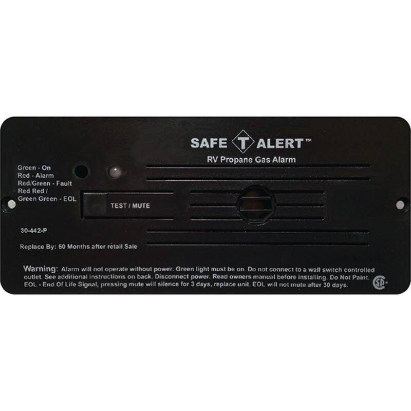 MTI Industries 30 Series 12-Volt Safe-T-Alert Flush Mount RV Propane/LP Gas Alarm in Black - 30-442-P-BL