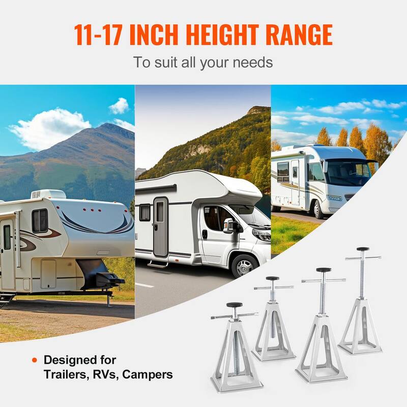 VEVOR RV Stabilizer Jacks, 4 Pack Aluminum RV Leveling Jacks, RV Stack Jacks for RV Travel Trailer Camper, Single Screw Jack - DDQJD4J6000BIIXQ2V0-0702
