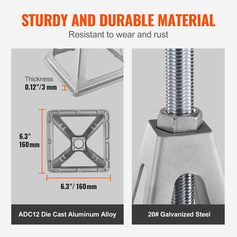 VEVOR RV Stabilizer Jacks, 4 Pack Aluminum RV Leveling Jacks, RV Stack Jacks for RV Travel Trailer Camper, Single Screw Jack - DDQJD4J6000BIIXQ2V0-0702