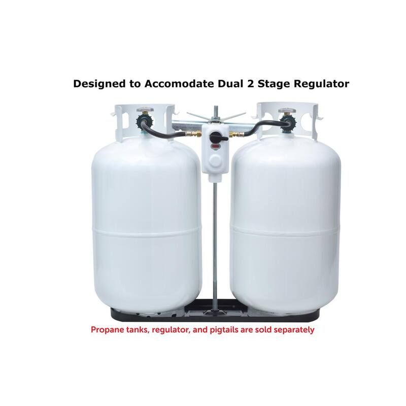 Flame King RV Propane Gas Double Bottle Rack for 30 lbs. Cylinder Kit Dual Hold Down Rack - KT30MNT