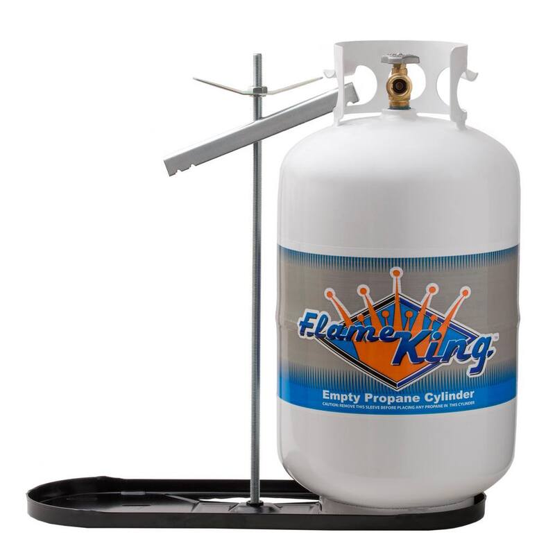 Flame King RV Propane Gas Double Bottle Rack for 30 lbs. Cylinder Kit Dual Hold Down Rack - KT30MNT