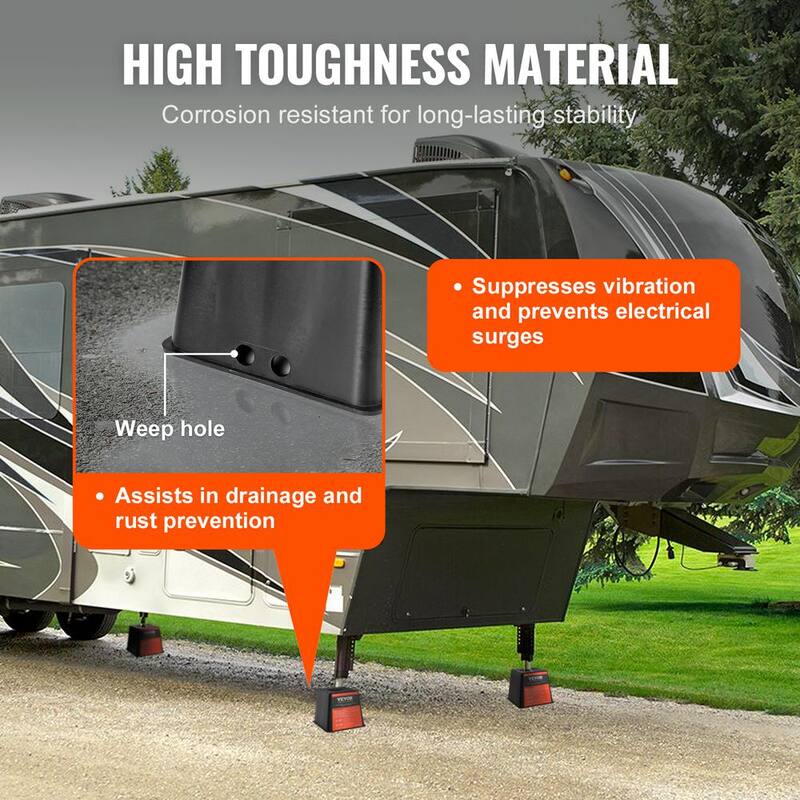 VEVOR Trailer Jack Block 6000 lbs. Capacity per Block High-quality Polypropylene RV Camper Stabilizer Blocks 4-Pack - FXKSJT8YC000FS7GXV0