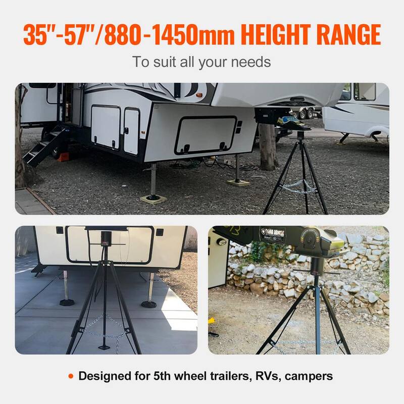 VEVOR 5th Wheel Tripod Stabilizer, 5,000 lbs. Load Capacity Tripod Fifth Wheel Stabilizer, 35 in.-57 in. - DWLSJJ1J5000OFUIXV0-0702