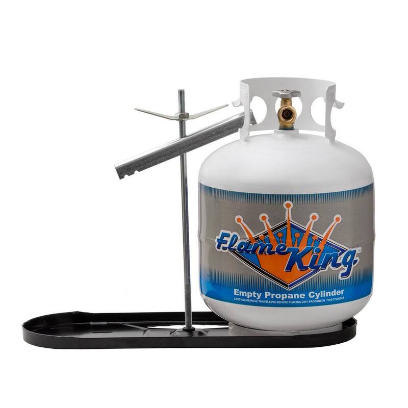 Flame King RV Propane Gas Double Bottle Rack for 20 lbs. Cylinder Kit Dual Hold Down Rack - KT20MNT