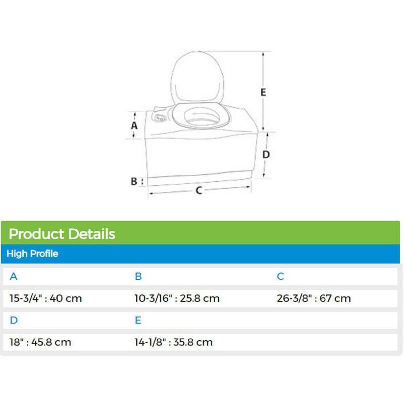 THETFORD 5.1 Gal. Electric Flush Cassette RV Toilet with Left Hand Flush - 32811