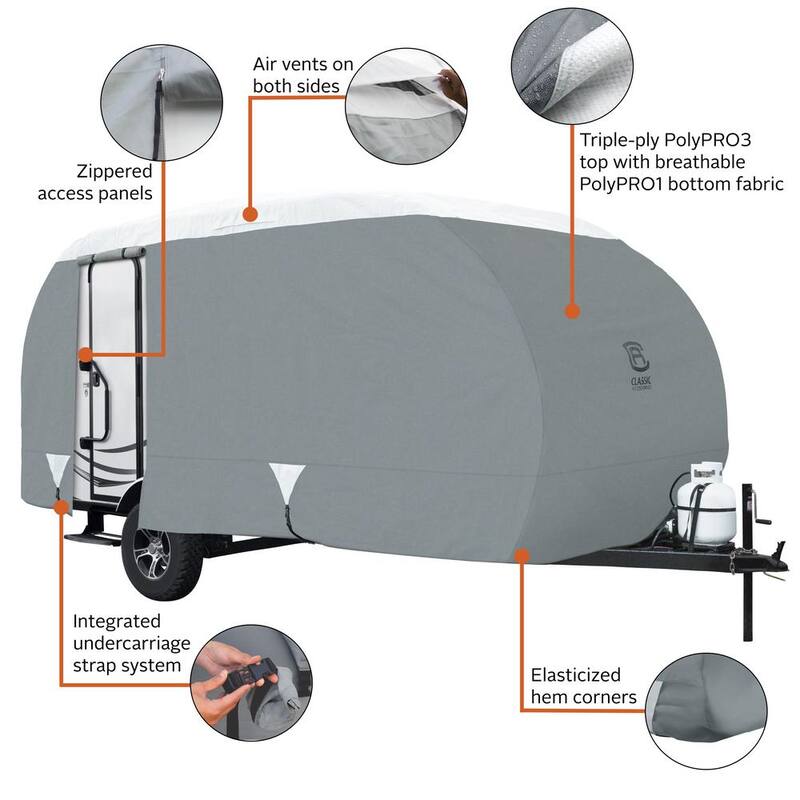 Classic Accessories PolyPro3 211 in. L x 78 in. W x 93 in. H R-Pod Travel Trailer Cover - 80-197-171001-00