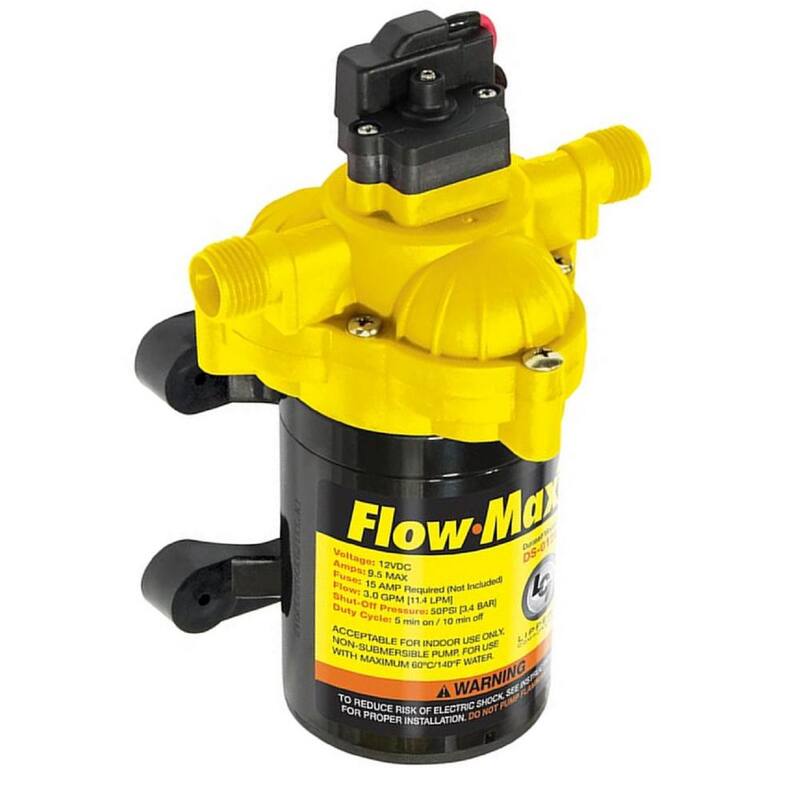 Lippert Flow-Max 3.3 GPM 12-Volt 45 PSI 8 Amp Max RV Fresh Water Pump - 689052