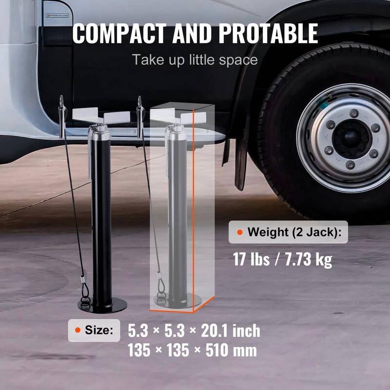 VEVOR RV Slide Out Support Jacks, 5,000 lbs. Capacity Each Slide Out Stabilizer, Adjusts from 20 in. -48 in. Camper Slide Out - RVHCWDQ2J500GHGAFV0-0702