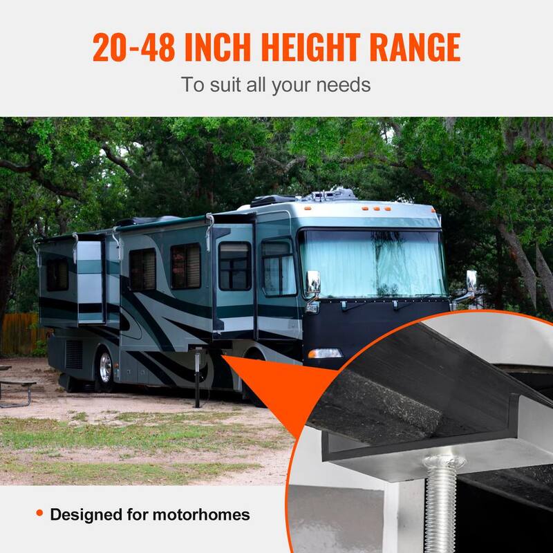 VEVOR RV Slide Out Support Jacks, 5,000 lbs. Capacity Each Slide Out Stabilizer, Adjusts from 20 in. -48 in. Camper Slide Out - RVHCWDQ2J500GHGAFV0-0702