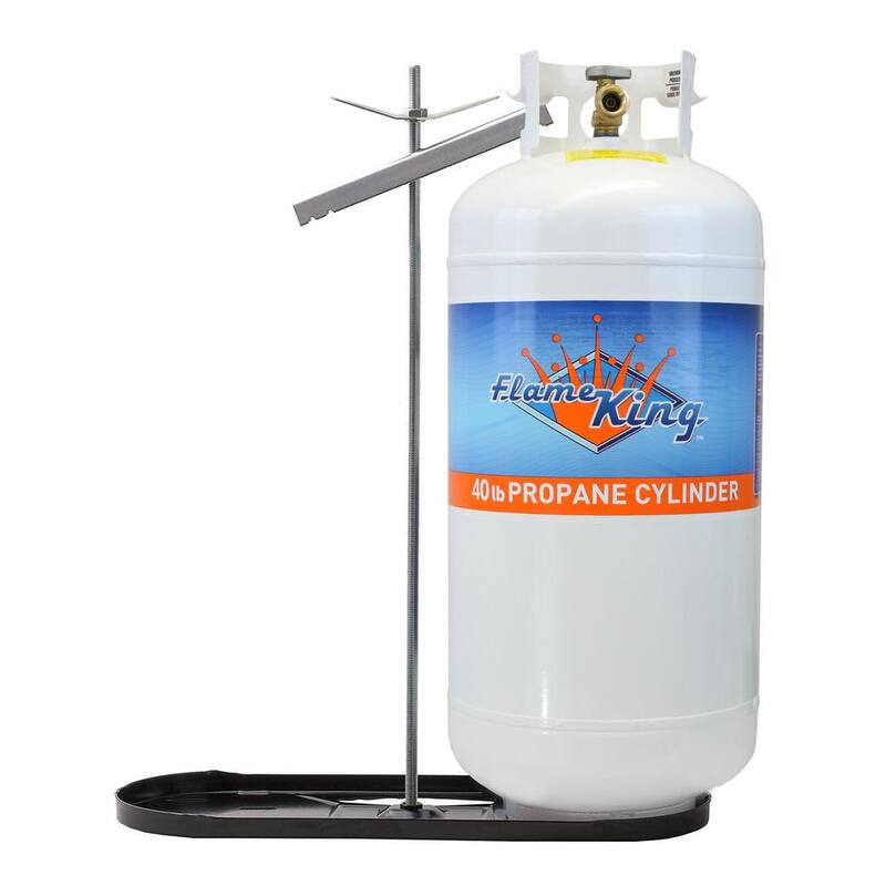 Flame King RV Propane Gas Double Bottle Rack for 40 lbs. Cylinder Kit Dual Hold Down Rack - KT40MNT
