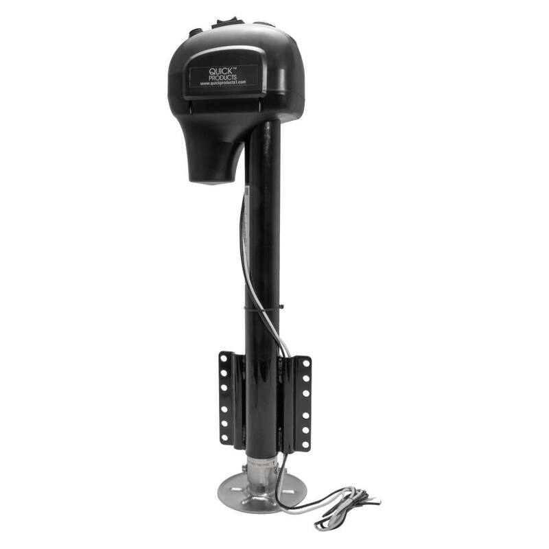 Quick Products 3,650 lbs. Capacity Black Power A-Frame Electric Tongue Jack for Camper, Trailer, RV - JQ-3500SMB