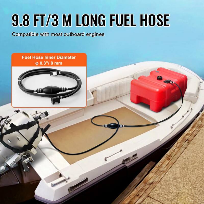 VEVOR Marine Fuel Tank, 14.53 gal., Portable Boat Fuel Gas Tank for Outboard Engine Boats, Outboard Marine Boat Fuel Tank - CYCYXWS12GAL1MPLHV0-802