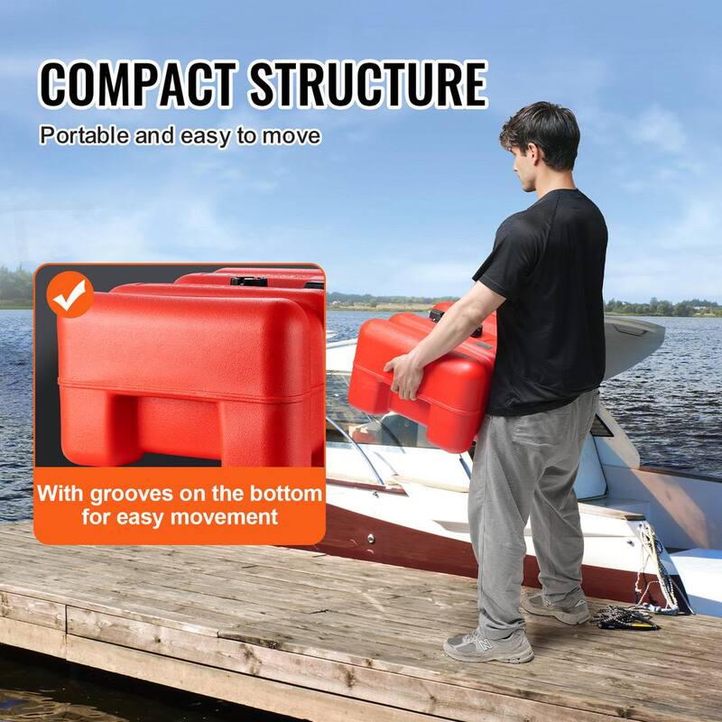 VEVOR Marine Fuel Tank, 14.53 gal., Portable Boat Fuel Gas Tank for Outboard Engine Boats, Outboard Marine Boat Fuel Tank - CYCYXWS12GAL1MPLHV0-802