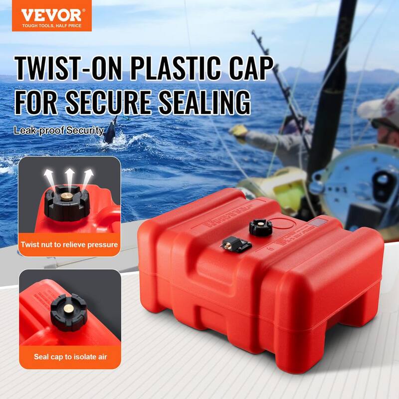 VEVOR Marine Fuel Tank, 14.53 gal., Portable Boat Fuel Gas Tank for Outboard Engine Boats, Outboard Marine Boat Fuel Tank - CYCYXWS12GAL1MPLHV0-802