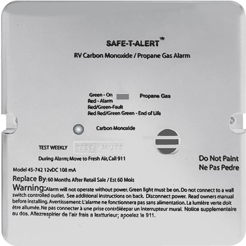MTI Industries 45 Series Safe-T-Alert Dual Carbon Monoxide/Propane Alarm in White - 45-742-WT